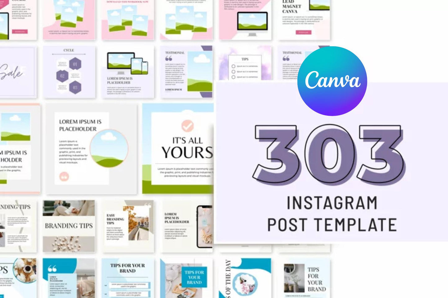 Instagram Post Canva Bundle | 8-in-1 Social Media Templates for Business & Influencers | Editable Engagement Kit