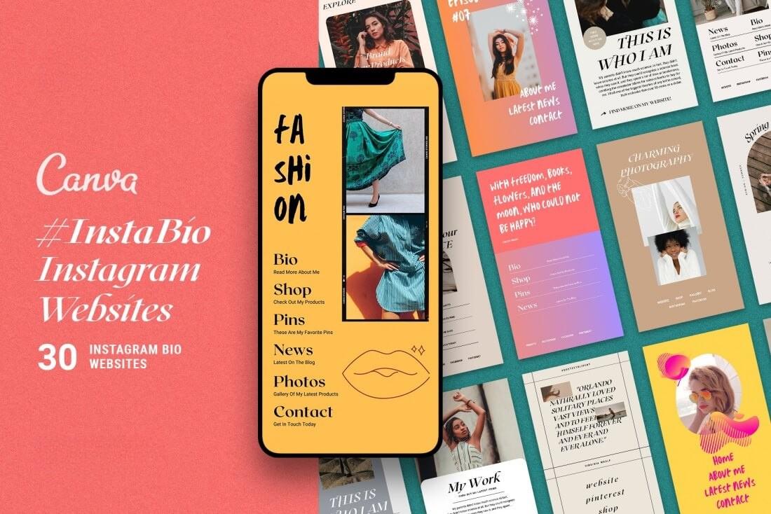 Editable Canva Social Media Templates Bundle - 900+ Instagram, Pinterest, Facebook Posts & Stories, Chic | Modern Designs, Instant Download