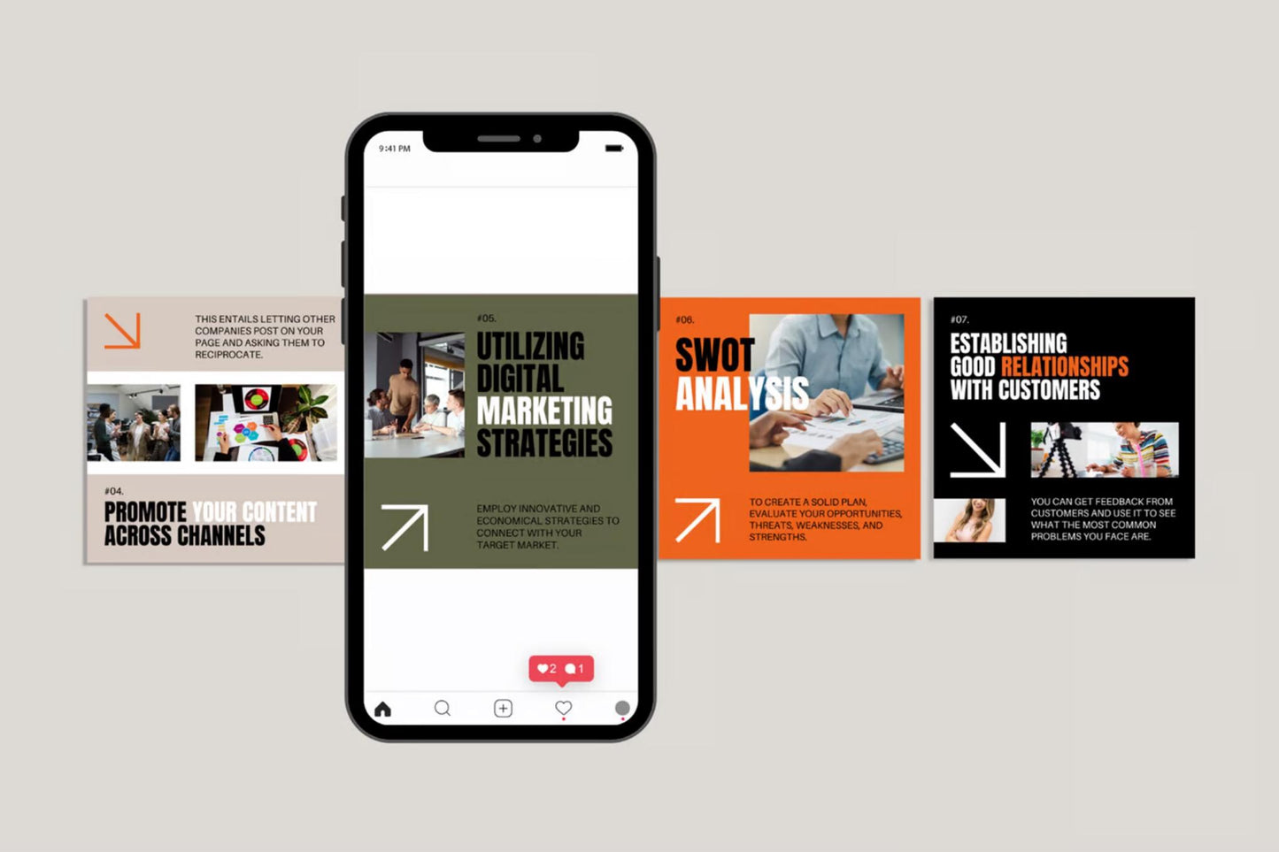 Business Strategy Instagram Template | Canva Post Bundle for Coaches & Entrepreneurs | Editable Social Media Kit