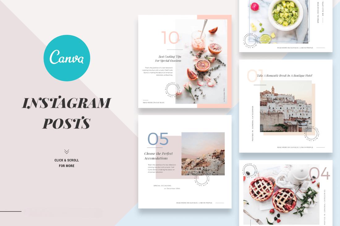Editable Canva Social Media Templates Bundle - 900+ Instagram, Pinterest, Facebook Posts & Stories, Chic | Modern Designs, Instant Download