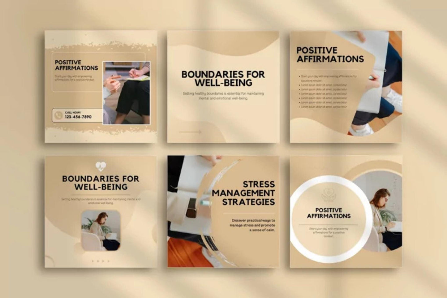 Therapist Instagram Templates: Canva Editable Social Media Kit