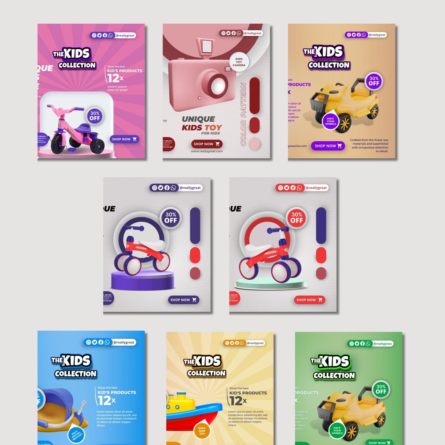 Kids Business Instagram Templates: Canva Pro Social Media Kit (Digital Download)