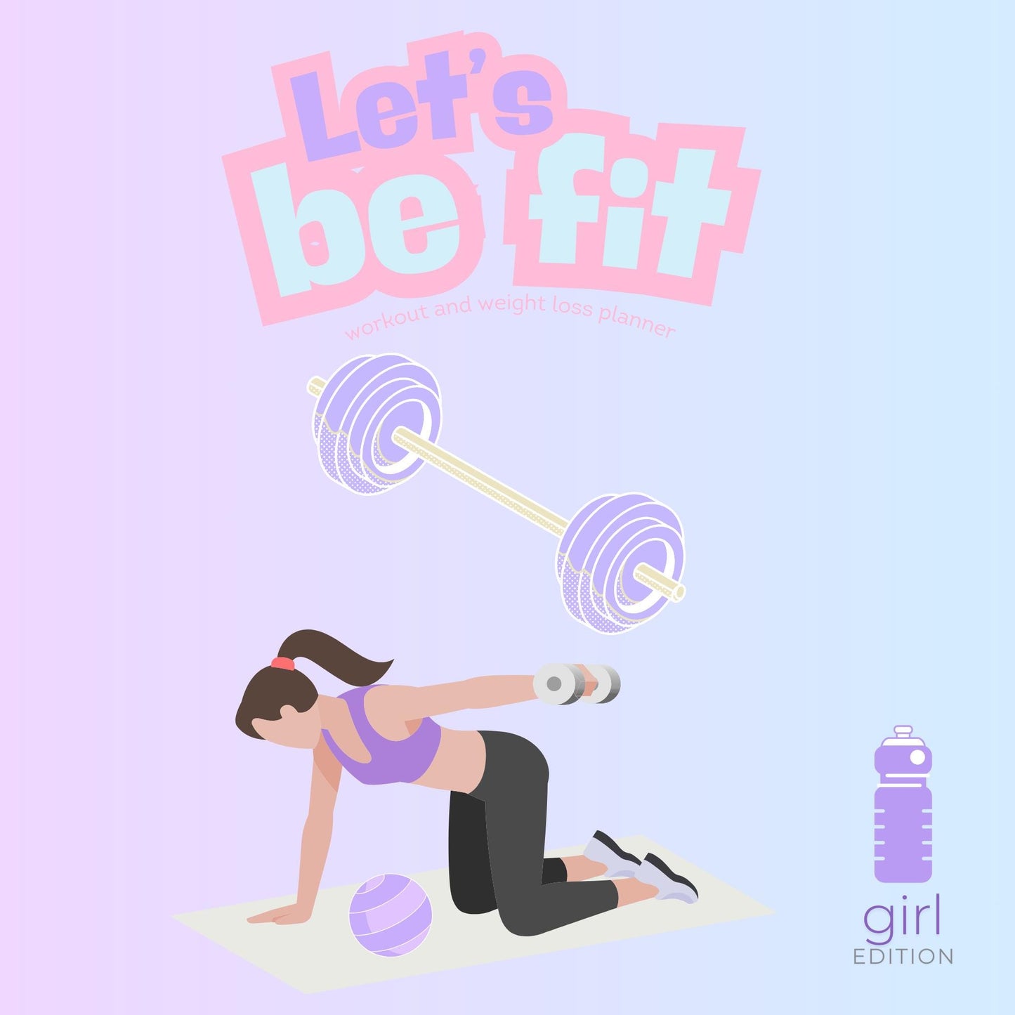 Feminine Fitness Planner: Weight Loss & Workout Journal (Canva Pro Template) (Printable PDF)