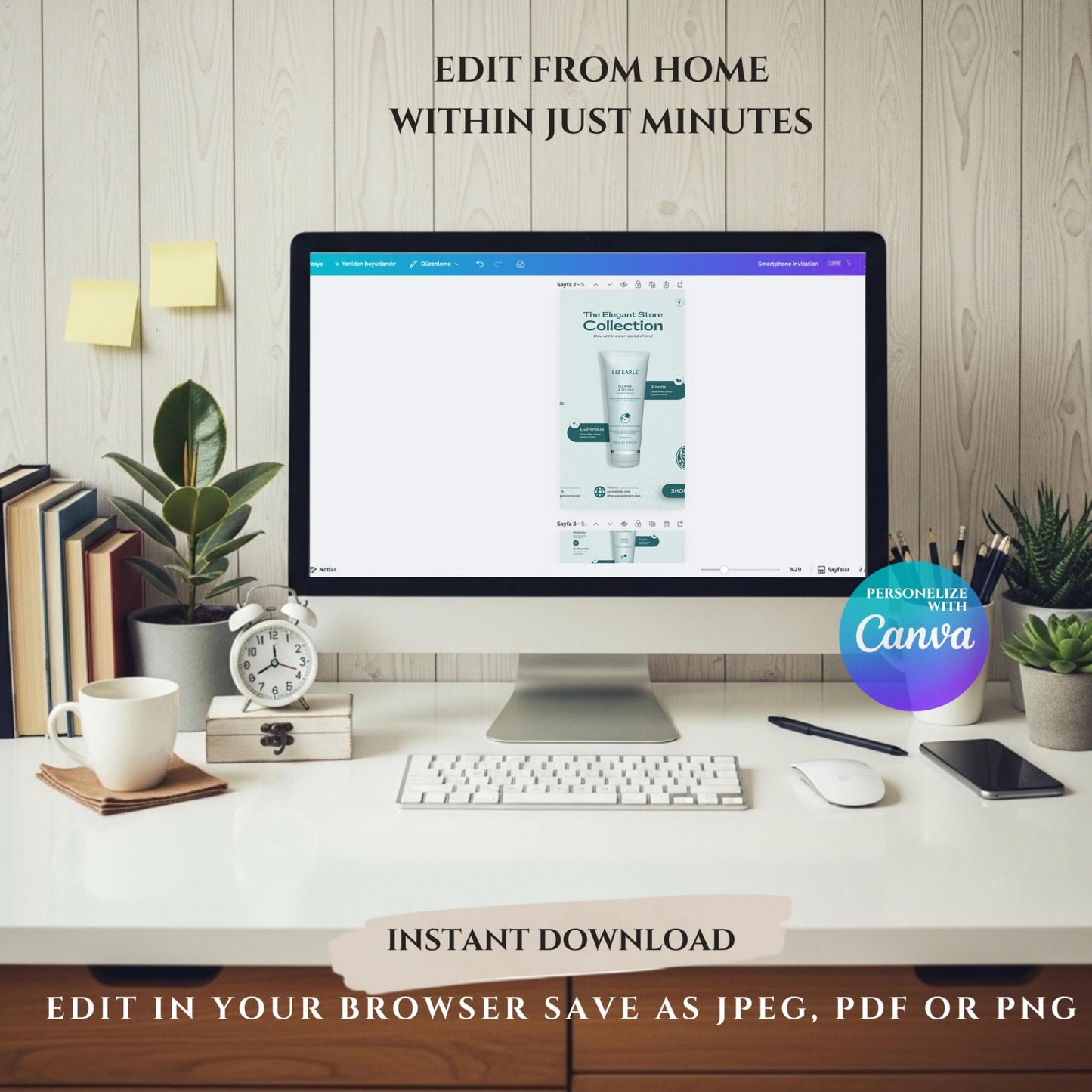 Elegant Skincare Instagram Templates: Canva Pro Beauty Social Media Kit