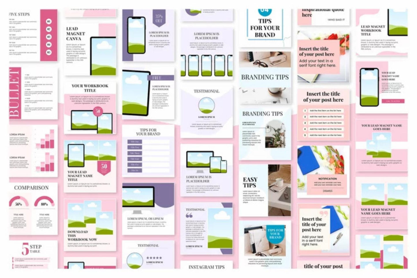 Instagram Post Canva Bundle | 8-in-1 Social Media Templates for Business & Influencers | Editable Engagement Kit