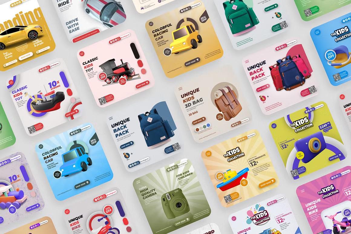 Kids Business Instagram Templates: Canva Pro Social Media Kit (Digital Download)