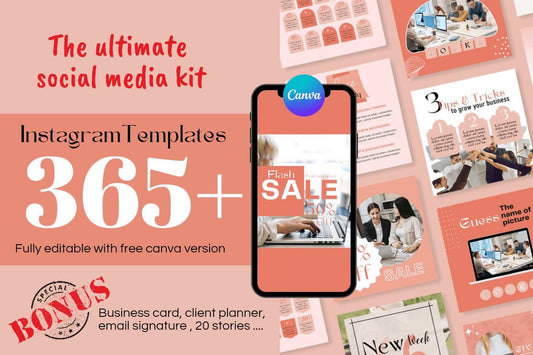 365+ Editable Canva Instagram Post Templates | Engagement Booster, Social Media Kit | Instant Download | Instagram Marketing