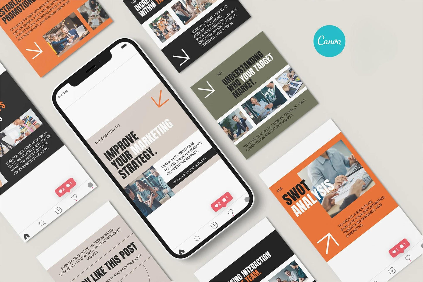 Business Strategy Instagram Template | Canva Post Bundle for Coaches & Entrepreneurs | Editable Social Media Kit