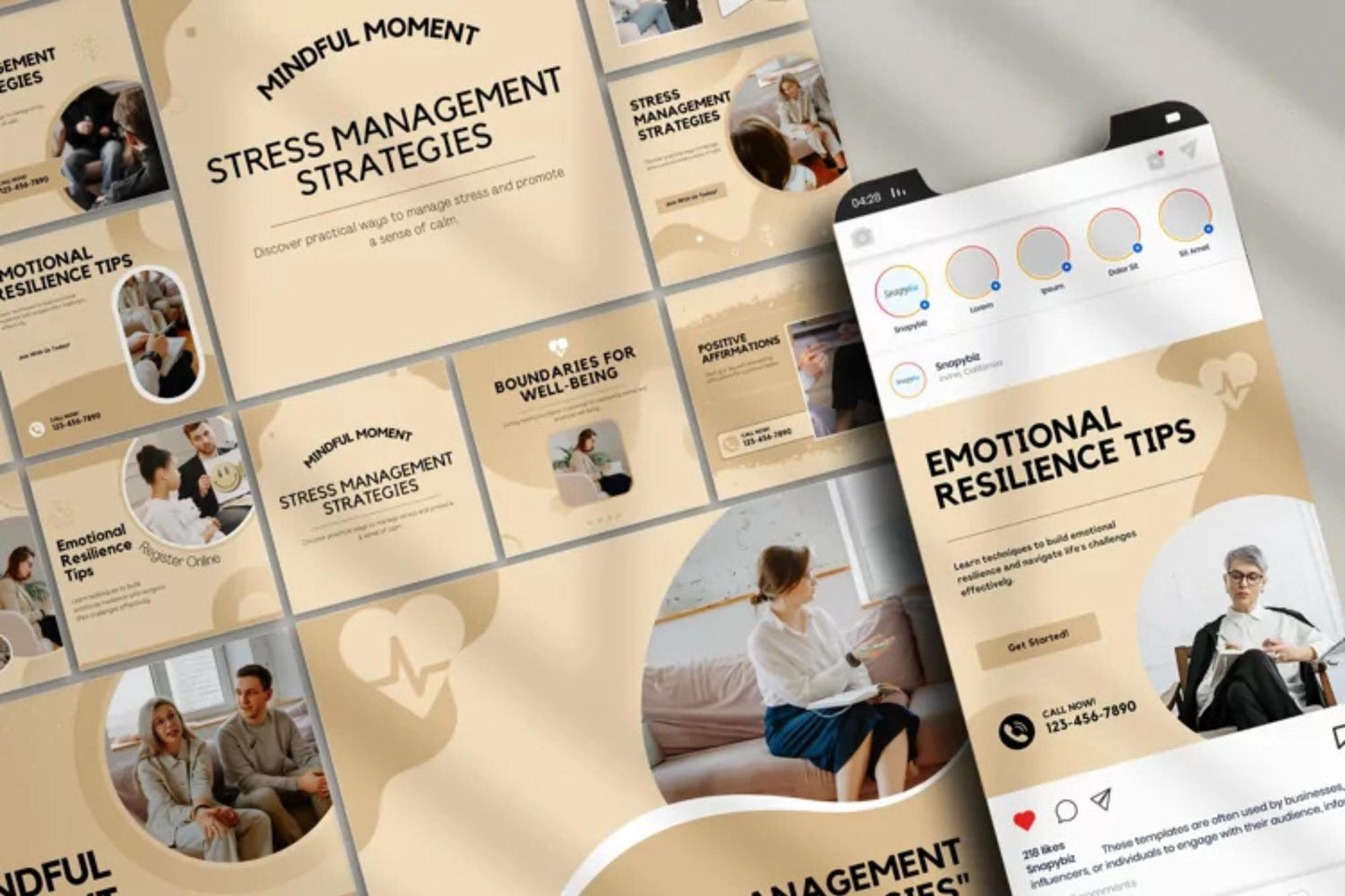 Therapist Instagram Templates: Canva Editable Social Media Kit
