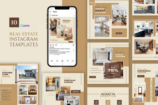 Real Estate Instagram Template | Canva Post | Social Media Kit for Realtors - Agencies