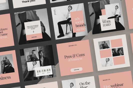 Pink Instagram Post Templates: Social Media Kit (Canva Editable)