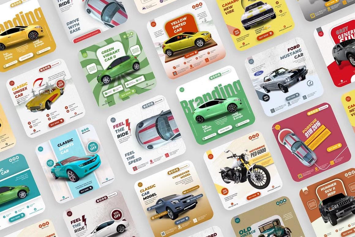 Automotive Instagram Templates for Canva Pro: Car Sales & Mechanics (Digital Download)