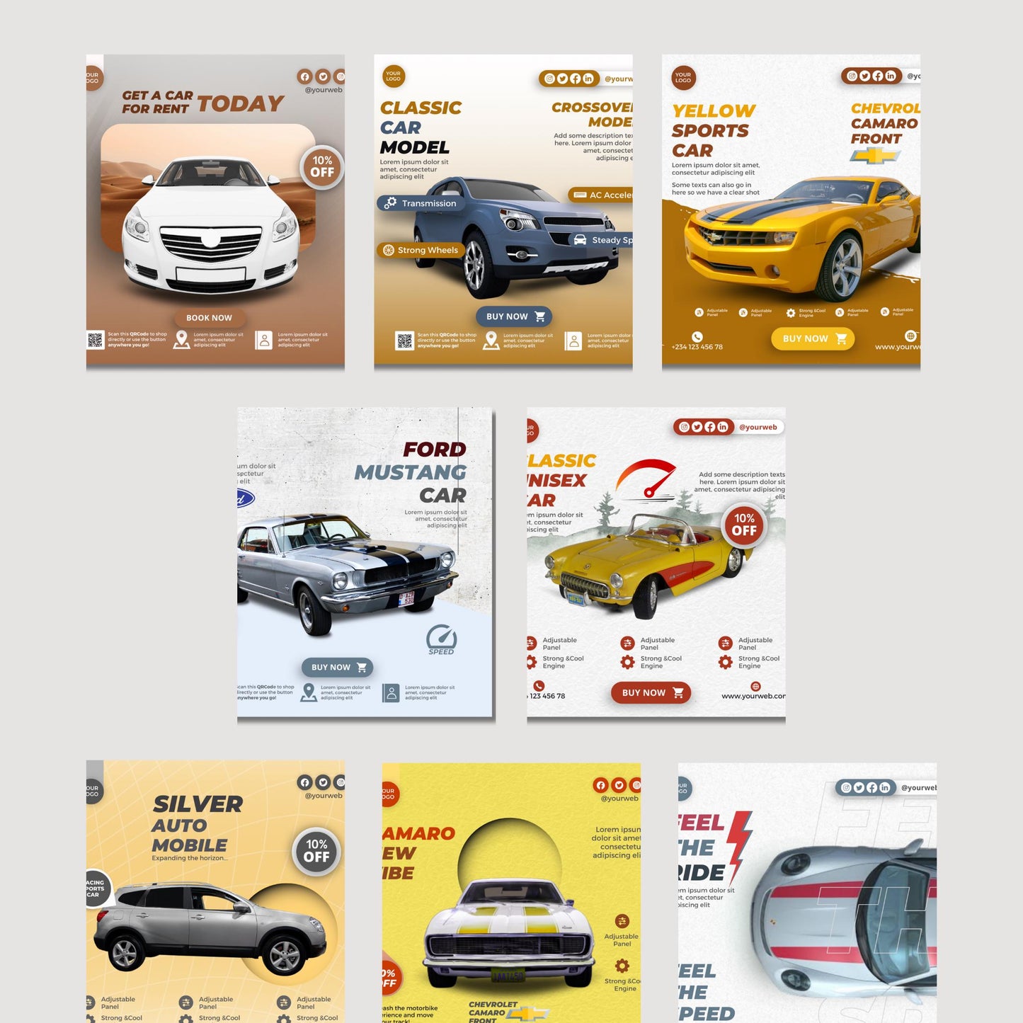 Automotive Instagram Templates for Canva Pro: Car Sales & Mechanics (Digital Download)